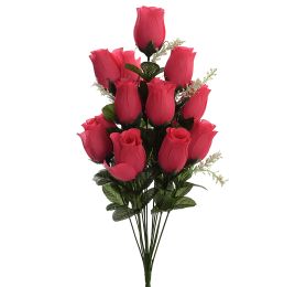 ROSE BUD BUSH X 14 W/FOXTAIL 54CM BEAUTY