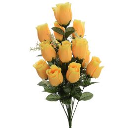 ROSE BUD BUSH X 14 W/FOXTAIL 54CM YELLOW