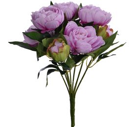 PEONY BUSH X 9 42CM LILAC