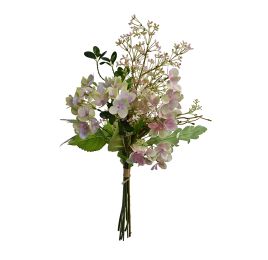 HYDRANGEA/SKIMMIA/GREENERY 58CM BUNDLE X 8 GREEN PINK