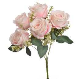ROSE BUSH 42CM CREAM PINK