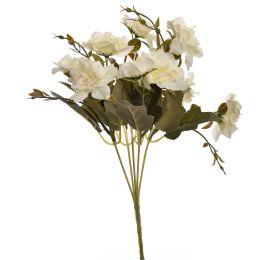 MINI ROSE BUSH 28CM CREAM