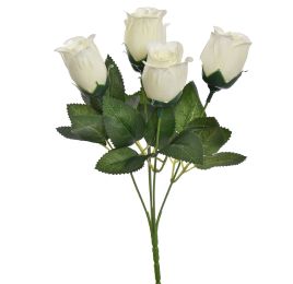 MINI ROSEBUD BUSH 30CM CREAM