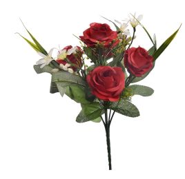 ROSE BUD X7 BUSH 30CM RED