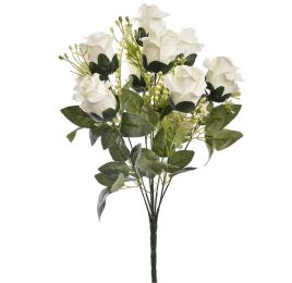 ROSE BUD X9 BUSH 43CM CREAM
