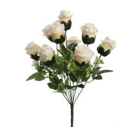 ROSE BUD X9 BUSH 43CM PEACH