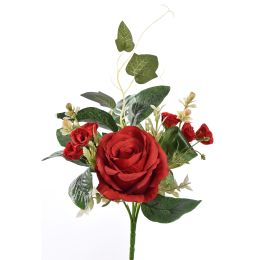 SMALL ROSE BUSH 27CM RED