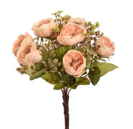 GARDEN ROSE X9 BUSH 33CM PEACH