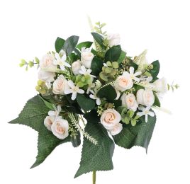ROSEBUD BUSH 47CM CREAM