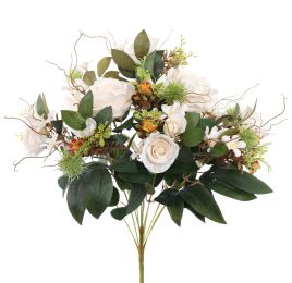 ROSE MIXED BUSH 53CM CREAM