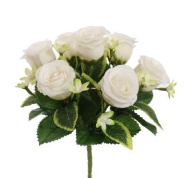ROSEBUD X7 BUSH 23CM CREAM