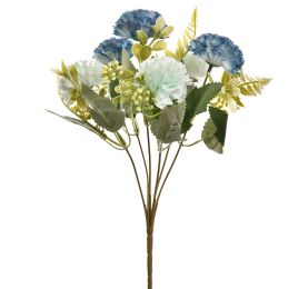 MINI CARNATION BUSH 30CM BLUE