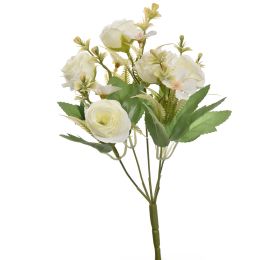MINI ROSE BUSH 29CM CREAM