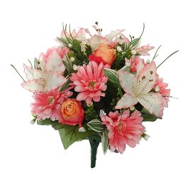 LILY/GERBERA/ROSE X32 BUSH 45CM SALMON