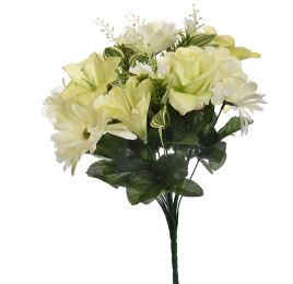 ROSE/LILY/GERBERA X22 BUSH 43CM GREEN