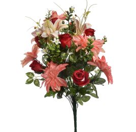 DAHLIA LILY X28 BUSH 62CM RED PINK
