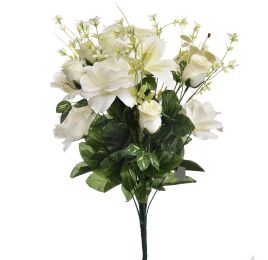 ROSE LILY X28 BUSH 62CM CREAM