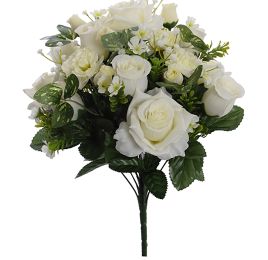 ROSE CARNATION x24 BUSH 44CM CREAM