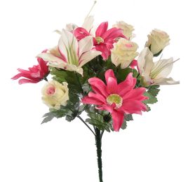 DAISY/ROSE BUD X13 BUSH 32CM CREAM PINK