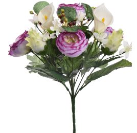 ROSE/CALLA/PROTEA X13 BUSH 32CM LAVENDER