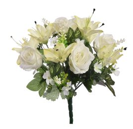 ROSE/LILY X18 BUSH 43CM CREAM