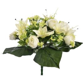 RANUNCULUS/LILY X24 BUSH 35CM CREAM