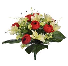 RANUNCULUS/LILY X24 BUSH 35CM RED