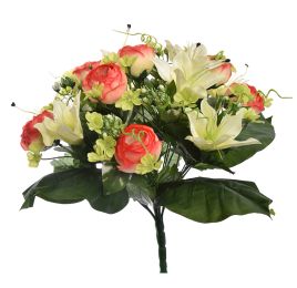 RANUNCULUS/LILY X24 BUSH 35CM SALMON