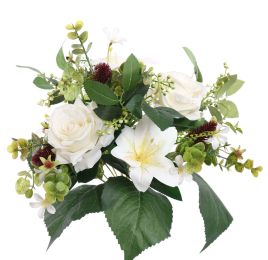 LILY ROSE BUSH 47CM CREME