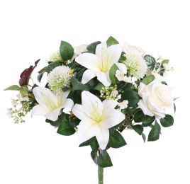 ROSE LILY BUSH 55CM CREAM