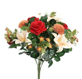 ROSE LILY BUSH 55CM RED
