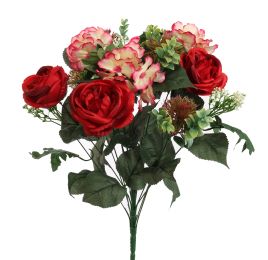 ROSE HYDRANGEA X18 BUSH 56CM RED