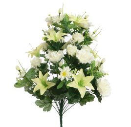 ROSE LILY X36 BUSH 67CM CREAM