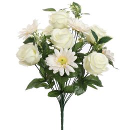 ROSE GERBERA X18 BUSH 45CM CREAM
