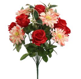 ROSE GERBERA X18 BUSH 45CM RED