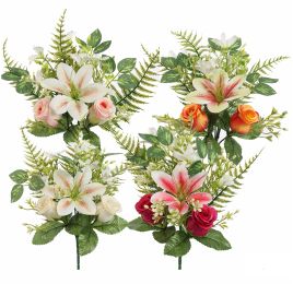 ROSE LILY X6 BUSH 37CM ASSORTED