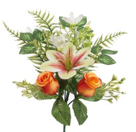 ROSE LILY X6 BUSH 37CM ORANGE