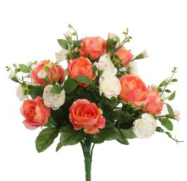 CARNATION ROSE X24 BUSH 42CM SALMON