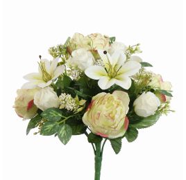 PEONY ROSE X24 BUSH 42CM CREAM