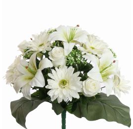 GERBERA LILY X28 BUSH 40CM CREAM