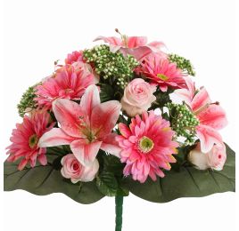 GERBERA LILY X28 BUSH 40CM PINK