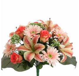 GERBERA LILY X28 BUSH 40CM SALMON