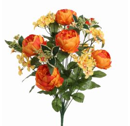 ROSE HYDRANGEA X18 BUSH 55CM ORANGE