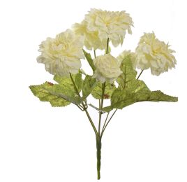 ZINNIA BUSH X 7 28CM CREAM