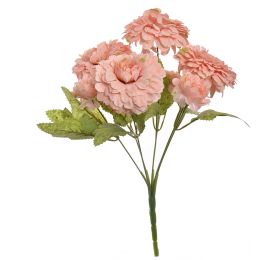 ZINNIA BUSH X 7 28CM PINK