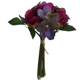 ROSE BUD/HYDRANGEA BUNDLE X 10 26CM BEAUTY