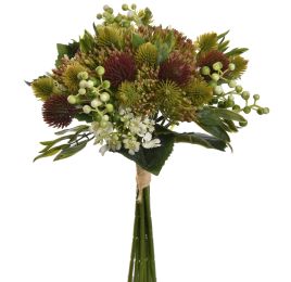 MIXED THISTLE BUNDLE 35CM BURGUNDY