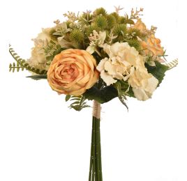 ROSE HYDRANGEA BUNDLE 36CM YELLOW