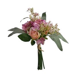 ROSE BUD/HYDRANGEA BUNDLE 31CM PINK