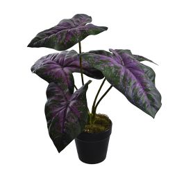 SMALL PLANT W/5 LEAVES IN POT 34CM LAVENDER GREEN